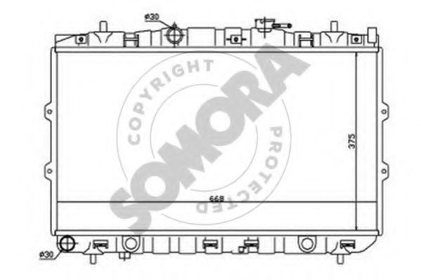 Радиатор, охлаждение двигателя SOMORA 112040