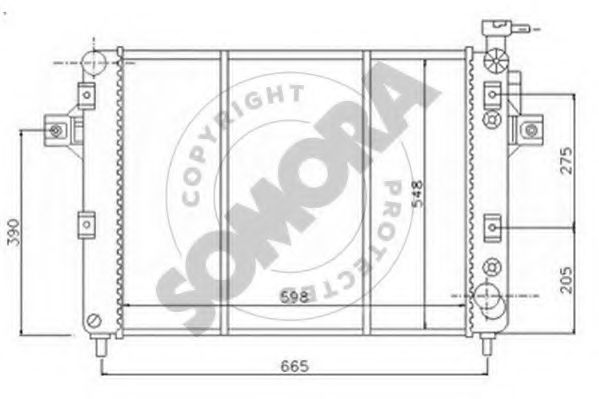 Радиатор, охлаждение двигателя SOMORA 195540A