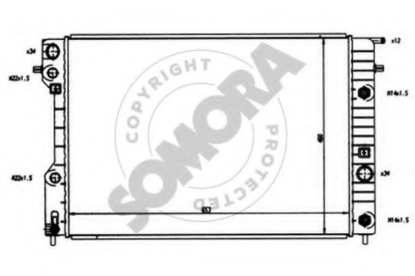 Радиатор, охлаждение двигателя SOMORA 213241