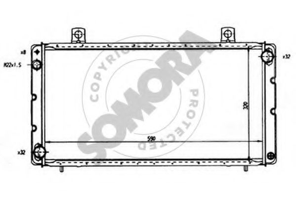 Радиатор, охлаждение двигателя SOMORA 271041