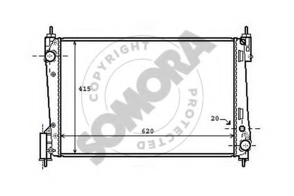 Радиатор, охлаждение двигателя SOMORA 081540A