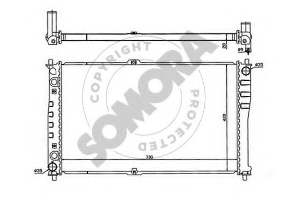 Радиатор, охлаждение двигателя SOMORA 115040