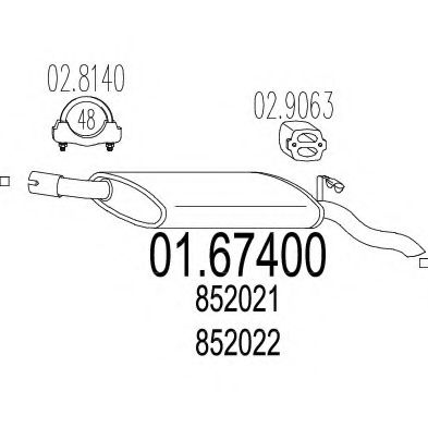 Глушитель выхлопных газов конечный MTS 01.67400