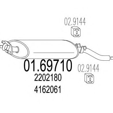 Глушитель выхлопных газов конечный ROSI 10489