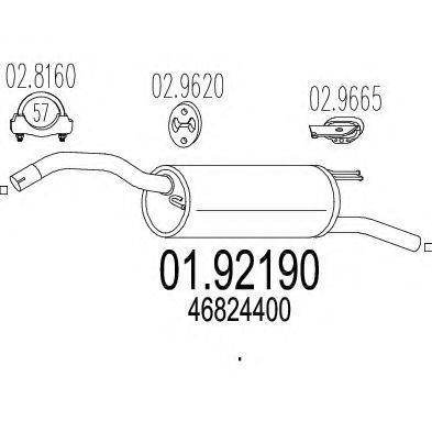 Глушитель выхлопных газов конечный MTS 01.92190