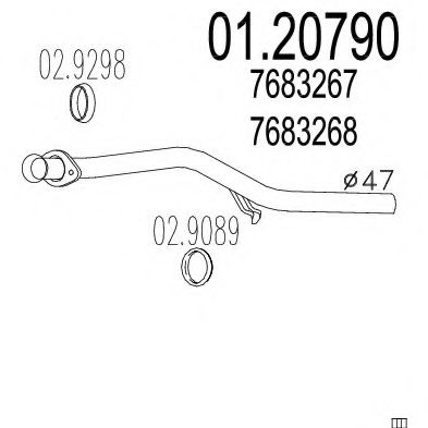 Труба выхлопного газа MTS 01.20790