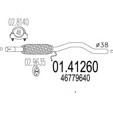 Труба выхлопного газа ROSI 36606