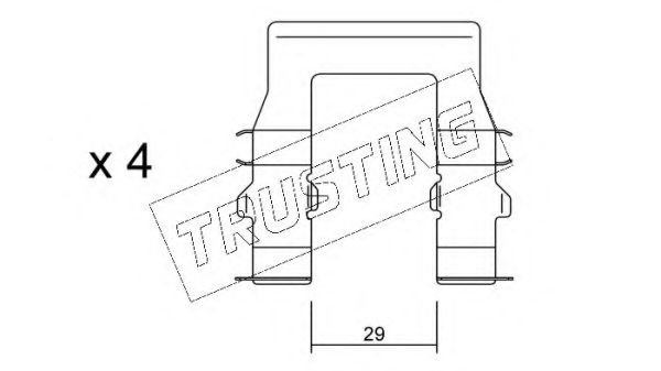Комплектующие, колодки дискового тормоза TRUSTING KIT.056