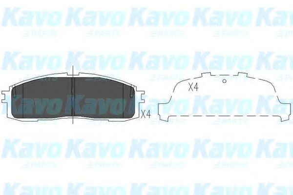 Комплект тормозных колодок, дисковый тормоз KAVO PARTS KBP-9056