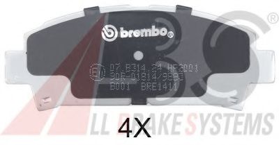 Комплект тормозных колодок, дисковый тормоз A.B.S. 36866S