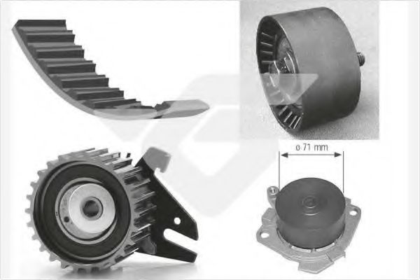 Водяной насос + комплект зубчатого ремня HUTCHINSON KH 273WP25