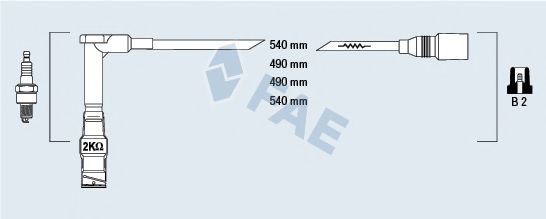 Комплект проводов зажигания FAE 85490