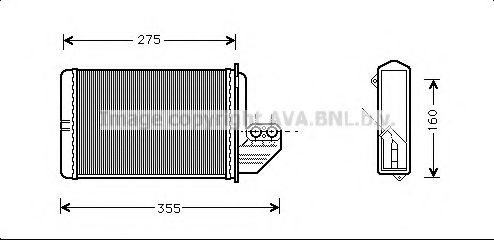 Теплообменник, отопление салона AVA QUALITY COOLING BWA6172