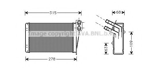 Теплообменник, отопление салона AVA QUALITY COOLING RT6228