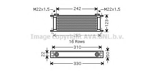 масляный радиатор, двигательное масло AVA QUALITY COOLING UV3140