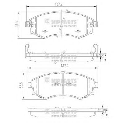 Комплект тормозных колодок, дисковый тормоз NIPPARTS J3600401