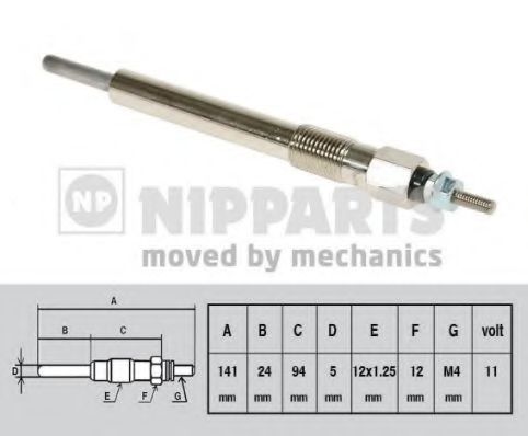 Свеча накаливания NIPPARTS J5719002