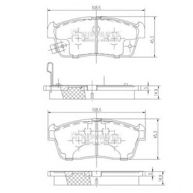 Комплект тормозных колодок, дисковый тормоз NIPPARTS N3601098