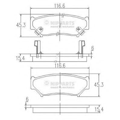 Комплект тормозных колодок, дисковый тормоз NIPPARTS J3608009