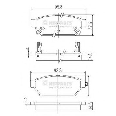 Комплект тормозных колодок, дисковый тормоз NIPPARTS J3615004