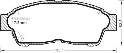 Комплект тормозных колодок, дисковый тормоз MGA 375