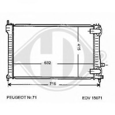 Радиатор, охлаждение двигателя DIEDERICHS 8126170