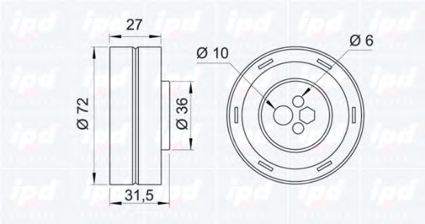 Натяжной ролик, ремень ГРМ IPD 140118