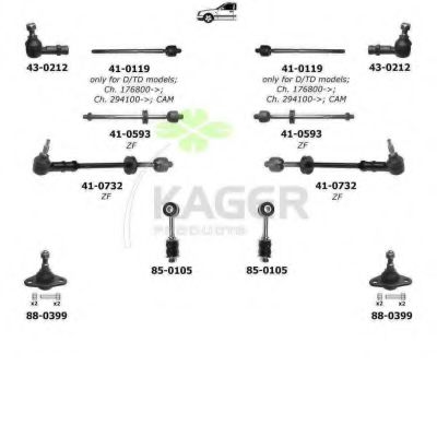 Подвеска колеса KAGER 800202