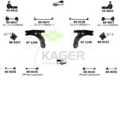 Подвеска колеса KAGER 800259