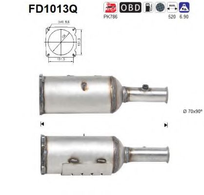 Сажевый / частичный фильтр, система выхлопа ОГ AS FD1013Q