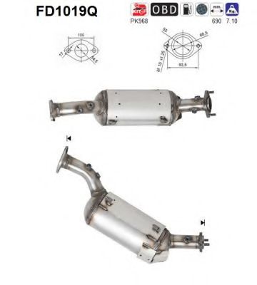 Сажевый / частичный фильтр, система выхлопа ОГ AS FD1019Q