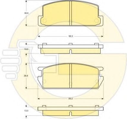 Комплект тормозных колодок, дисковый тормоз GIRLING 6102149