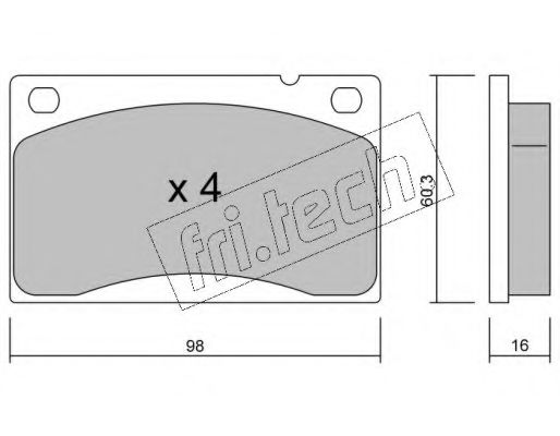 Комплект тормозных колодок, дисковый тормоз fri.tech. 20153