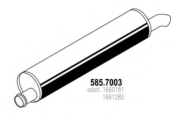 Средний / конечный глушитель ОГ ASSO 585.7003