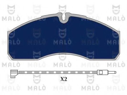 Комплект тормозных колодок, дисковый тормоз MALÒ 1050617