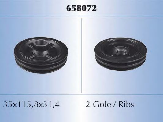 Ременный шкив, коленчатый вал MALÒ 658072