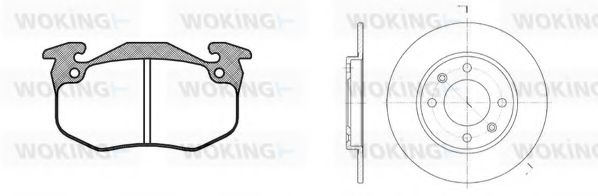 Комплект тормозов, дисковый тормозной механизм WOKING 80443.02