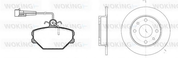 Комплект тормозов, дисковый тормозной механизм WOKING 83643.00