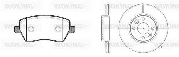 Комплект тормозов, дисковый тормозной механизм WOKING 88873.00