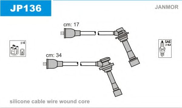 Комплект проводов зажигания JANMOR JP136