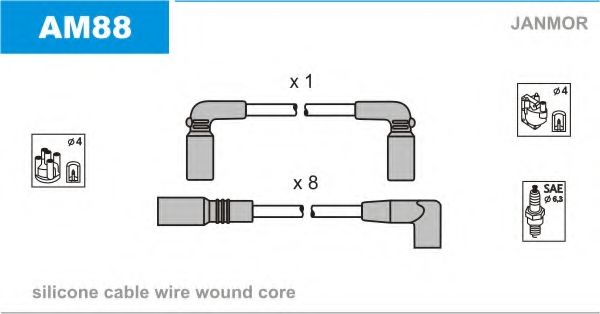 Комплект проводов зажигания JANMOR AM88
