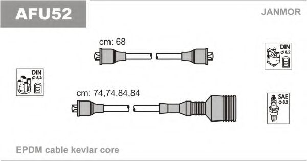 Комплект проводов зажигания JANMOR AFU52