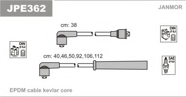 Комплект проводов зажигания KAGER 641017