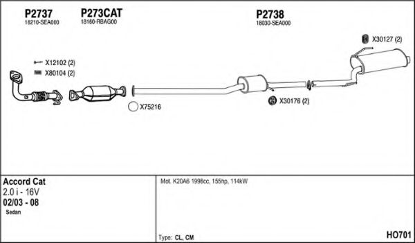 Система выпуска ОГ FENNO HO701