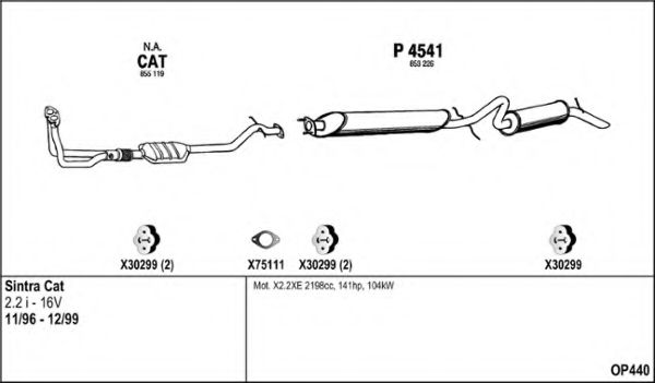 Система выпуска ОГ FENNO OP440