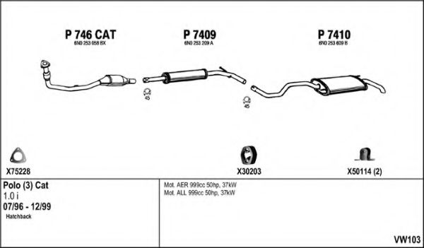 Система выпуска ОГ FENNO VW103