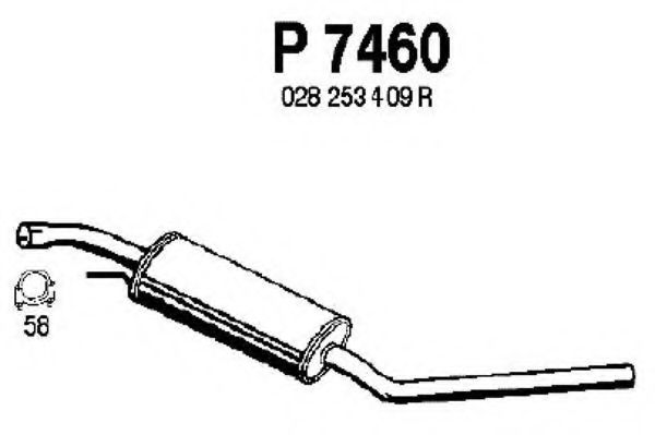 Средний глушитель выхлопных газов FENNO P7460