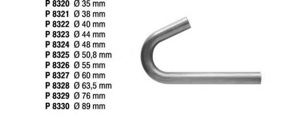 Труба выхлопного газа, универсальная FENNO 8329
