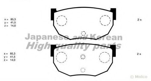 Комплект тормозных колодок, дисковый тормоз ASHUKI N011-74