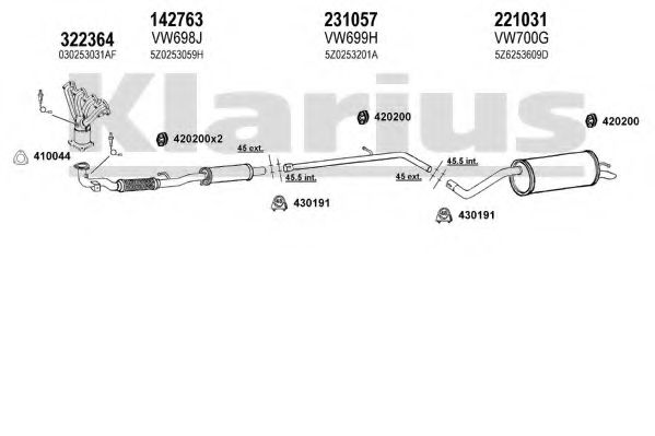 Система выпуска ОГ KLARIUS 931675E
